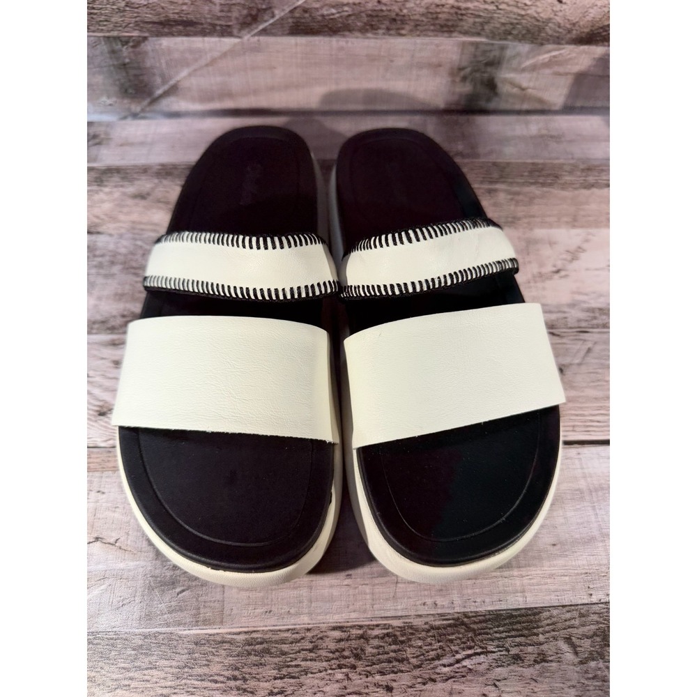 Olukai Women's Pae Casual Slides - White Sand/Lava Rock Women Size 8W